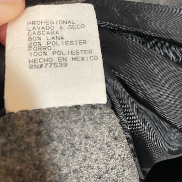 Stephanie Mathews Pea Coat Medium Gray Wool Blend Double Breasted With Hood - Picture 10 of 14